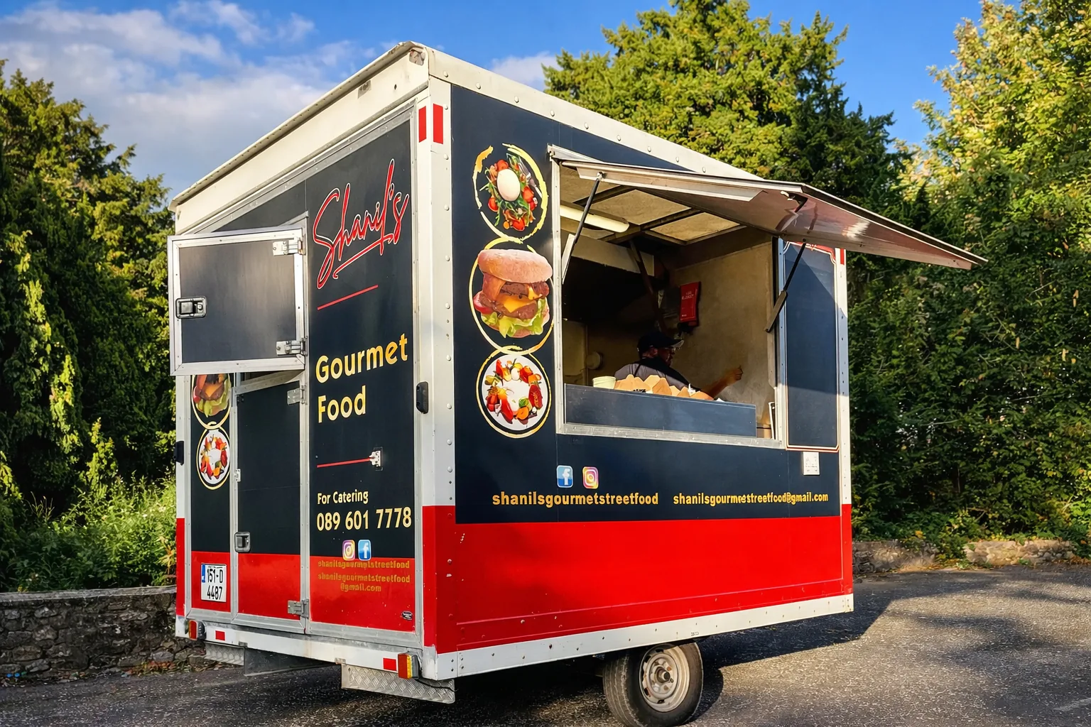 Shanil's food truck serving from the hatch