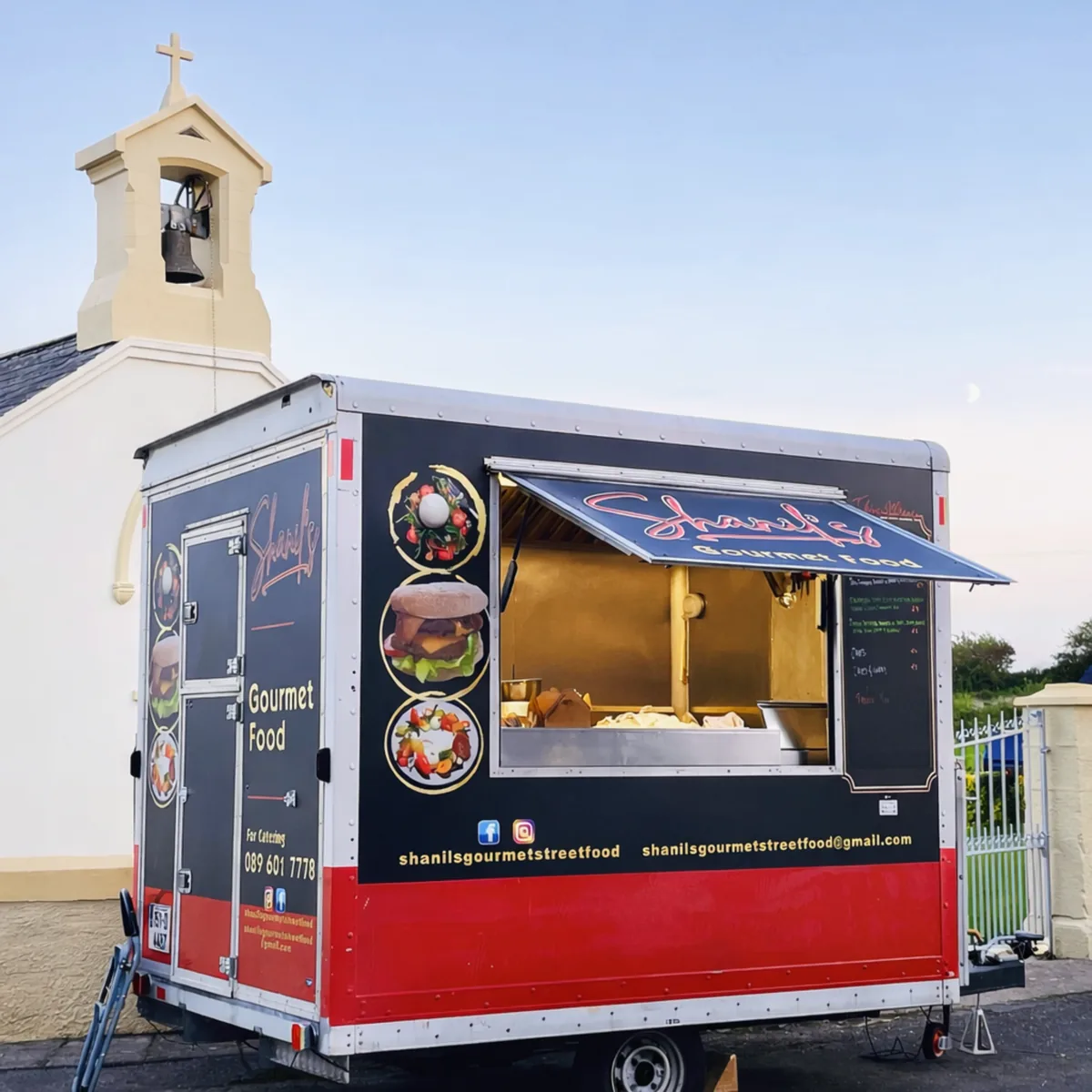 Side view of Shanil's food truck